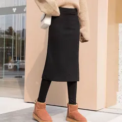 レギンス スカート スカッツ 一体型 裏起毛 あったか スカート レディース 韓国ファッション 冬 体型カバー ストレッチ 楽ちん 防寒 ぽかぽか