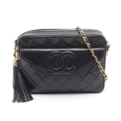 シャネル CHANEL ショルダーバッグ マトラッセ ブラック ラムスキン（羊革） マトラッセ フリンジ チェーンショルダー レディース Used A