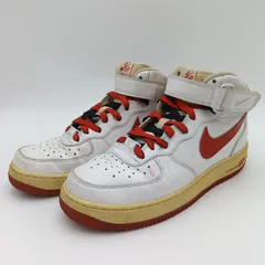 NIKE ナイキ AIR FORCE 1 '07 mid エアフォース1 ’07ミッド スニーカー 白/赤 ホワイト/レッド 26cm メンズ A-4-1