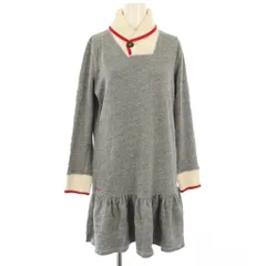 ポロ ラルフローレン POLO RALPH LAUREN ワンピース 長袖 ひざ丈 XL 16 グレー 白 赤 313810697001 /TK ▲H