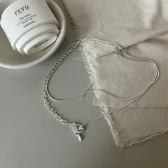 ロングチェーンネックレス Y字 2連チェーン シルバー925