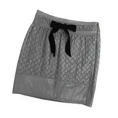 VALENTINO ヴァレンティノ ラムレザースカート リボン付き キルティングレザー スカート レディース 中古