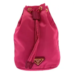 PRADA / プラダ | ナイロン ポーチ 巾着 | ピンク/ゴールド | レディース