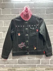 【F9-99】◇ mezzo piano サイズS デニムジャケット　黒色　レディース