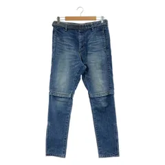 sacai / サカイ | ジップスリット ベルテッド レイヤード デニムパンツ | 1 | インディゴ | メンズ