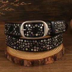 y2k グランジ　ウエスタンベルト　スタッズ　　PUレザー　黒　ブラック　新品