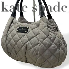 ☆★Kate spade ケイトスペード★ハンドバッグ　トートバッグ　キルティング　肩掛け　ロゴ　カーキグレー　レディース★　♯1990