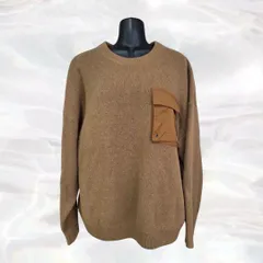 NIKO　AND．．．　ニコアンド　長袖ニット　ブラウン　メンズ　レーヨン　収縮性あり　ポケットあり　冬服　Uネック　ゆったり