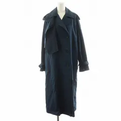 6 ROKU BEAUTY&YOUTH B&Y ロク ビューティーアンドユース トレンチコート スプリングコート ロング丈 コットン シルク混 絹 34 紺 ネイビー /AN27