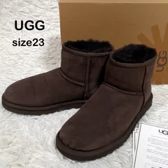 極美品　UGG australia　アグ   W CLASSIC MINI  5854 W/CHO クラシックミニ ムートンブーツ 5854 茶色