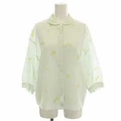 【中古】ミナペルホネン mina perhonen シャツ ブラウス ts1696 choucho 蝶々 刺繍 五分袖 38 ミントグリーン 黄緑 ミナペルホネン mina perhonen シャツ ブラウス ts1696 choucho 蝶々