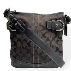 良品　COACH コーチ ショルダーバッグ 6740 シグネチャー 黒 ブラック