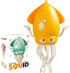 ヲヲフェニックス株式会社 ゆらゆらイカちゃん イカおもちゃ 充電式 子供用 知育玩具 障害物回避 親子遊び ダンシング 電動おもちゃ (黄（Yellow）)
