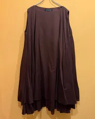 ミズイロインド ワンピース ノースリーブ ブラウン Aラインシルエット 日本製 【送料込み】