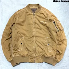 Ralph Lauren MA-1 ボンバージャケット フライトジャケット 中綿入り ロゴ刺繍 Mサイズ キャメル ベージュ ラルフローレンのサムネイル