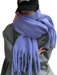 REG8（レグエイト） マフラー レディース 厚手 ストール 大判 秋 冬 肩掛け 巻き物 防寒 暖かい 単色 羽織り おしゃれ 可愛い (パープル,  特大)