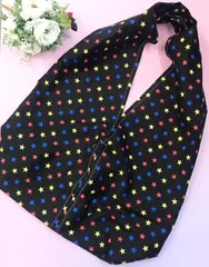 【福祉施設制作】向日葵作　ショルダーバック　「ワンショルダーバック（黒・星柄）」NO.4570　P（弐）