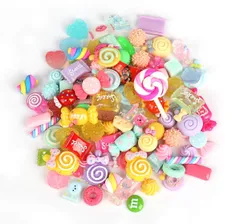キャンディー ミックス ロリポップ デコパーツ 製 100個セット 樹脂 アクセサリー 用 デコレーション ハンドメイド チャーム Elizabeth