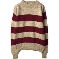 古着 70~80年代 エルエルビーン L.L.Bean ボーダー柄 モックネック ウールニットセーター USA製 メンズL相当 ヴィンテージ/eaa600988