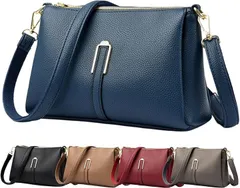 PIENSE ショルダーバッグ ハンドバッグ レディース 斜めがけ かばん PUレザー 軽量 旅行 シンプル 2WAY (ネイビー)