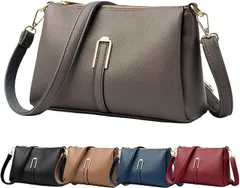 PIENSE ショルダーバッグ ハンドバッグ レディース 斜めがけ かばん PUレザー 軽量 旅行 シンプル 2WAY (グレージュ)