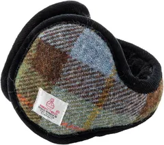 Sleeping Sheep(スリーピング シープ) ハリスツイード Harris Tweed イヤーマフ イヤーウォーマー 耳当て 裏ボア ふわふわ 防寒 寒さ対策 折畳み コンパクト おしゃれ (ブラウンチェック, Free Size)