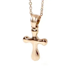 ステンレス ネックレス プレート ボーン 骨 クロス ピンクゴールド カラー 【ネックレス レディース メンズ SALE セール アクセサリー アクセ】