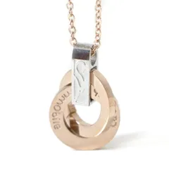 ステンレス ネックレス リング ジルコニア ピンクゴールド カラー【ネックレス レディース メンズ SALE セール アクセサリー アクセ】