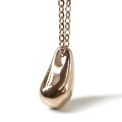 ステンレス ネックレス ドロップ 流線型 雫 ピンクゴールドカラー【ネックレス レディース メンズ ペンダント アクセサリー】