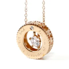 ステンレス ネックレス 透かし デザイン リング ピンクゴールド カラー ジルコニア【ネックレス レディース メンズ SALE セール アクセサリー アクセ】