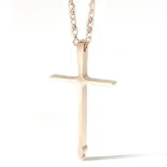 ステンレス ネックレス クロス 十字架 ピンクゴールド カラー【ネックレス レディース メンズ SALE セール アクセサリー アクセ】