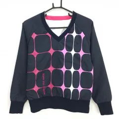 ルコック 中綿リバーシブルスニード ネイビー×ピンク Vネック 前身頃総柄 ブルゾン レディース M ゴルフウェア le coq sportif