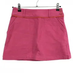 ルコックゴルフ コーデュロイスカート ピンク×レッド バックロゴ  レディース 7 ゴルフウェア le coq sportif