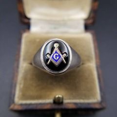 ヴィンテージ ギミックフリーメイソンポイズンリング指輪 silver925 