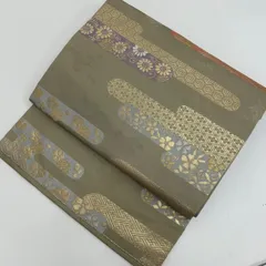 名古屋帯 ヱ霞 金彩 上品な織り出し 九寸 正絹 着物 MA-1120