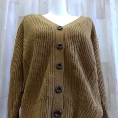 ✨️ DRESKIP ドレスキップ ✨️ ケーブル編みVネックカーディガン L ブラウン
