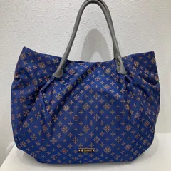 6243　russet ラシット　ハンドバッグ　トートバッグ　肩がけ　ナイロン　レザー　大きめ　大容量　A4対応　レディース　モノグラム　総柄　ブルー　青　オレンジ　グレー系　丸みフォルム