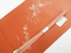 【一輝堂】和装小物 帯締め帯揚げセット 平組 手組 金糸 桜 ぼかし 美品 帯締 帯揚 25w11-13458