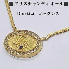 クリスチャンディオール ロゴ ネックレス ゴールドカラー ラインストーン Christian Dior