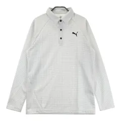 サイズ：M PUMA GOLF プーマゴルフ 2024年モデル 長袖ポロシャツ 千鳥柄 グレー系 [240101558777] ゴルフウェア メンズ ストスト