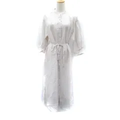 ページボーイ PAGE BOY シアーシャツワンピース ロング丈 マキシ丈 長袖 バンドカラー 無地 リボン オーバーサイズ F ライトベージュ /SY20