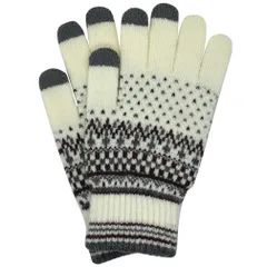 【アウトレット】手袋 スマホ　ホワイト　 裏起毛 防寒 暖かい 冬用 ユニセックス グローブ