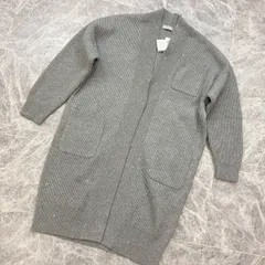 Brunello Cucinelli ブルネロクチネリ ラメ スパンコール ロング ニット カーディガン レディース M カシミヤ ウール グレー 中古
