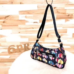 【レスポートサック】カラフル ハート ストライプ ショルダーバッグ 斜め掛け 黒ブラック クロスボディ 斜めがけ