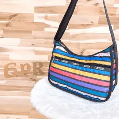 【レスポートサック】カラフル ストライプ ボーダー ショルダーバッグ 斜めがけ クロスボディ 斜めがけ 軽量ナイロン