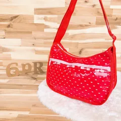 【レスポートサック×サンリオ】限定コラボ パンチング ショルダーバッグ赤×ピンク 斜めがけ リボン クロスボディ レッド ミニ