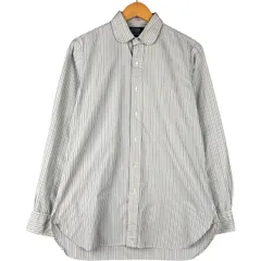 古着 ラルフローレン Ralph Lauren POLO by Ralph Lauren CUSTOM FIT ラウンドカラー 長袖 ストライプシャツ メンズM相当/eaa600209