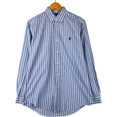 古着 ラルフローレン Ralph Lauren CUSTOM FIT 長袖 ボタンダウンストライプシャツ メンズM相当/eaa600218