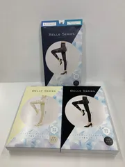 E570 BELLE SERIES ベルシリーズ リブ着圧レギンス クールタイプ Lサイズ ブラック/オフホワイト/チャコールグレー 計3点セット