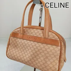 CELINE　セリーヌ　マカダム柄　ミニトートバッグ　ミニハンドバッグ　ベージュ　レザー